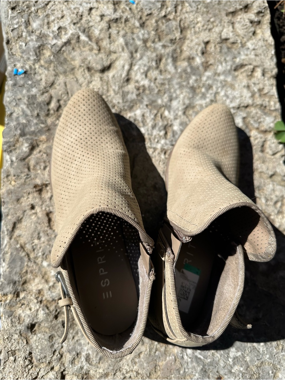 Esprit Women Taupe Perforated Slip-On Boots